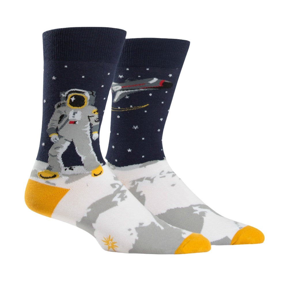 Sock It To Me Crew Mens Socks - One Giant Leap — TryFitCore