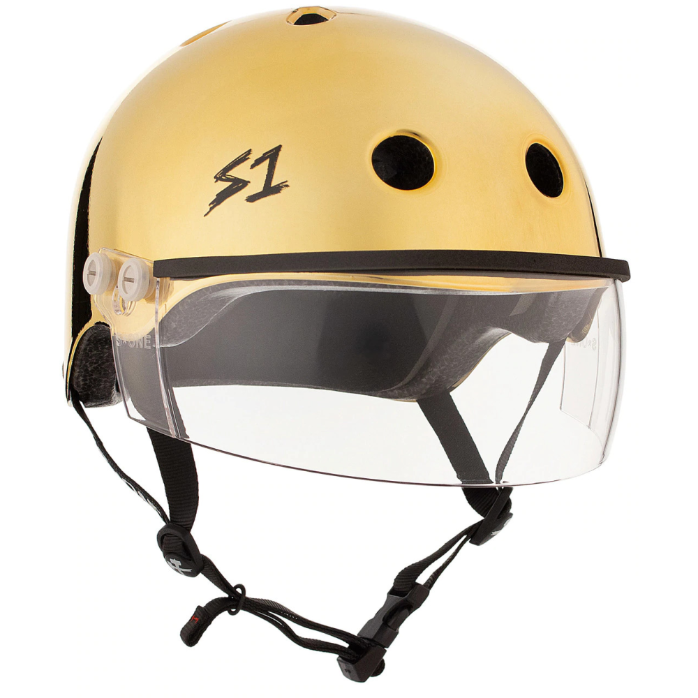 S-One Lifer With Visor - Mirror Gold Helmet — TryFitCore