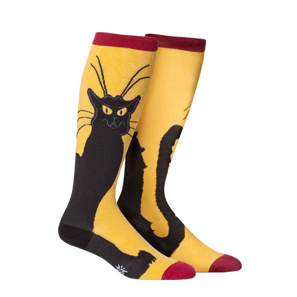 Sock It To Me Stretch Knee High Womens Socks - Chat Noir — FitCore US