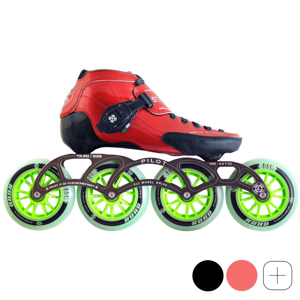 Luigino Strut Pro 4 x 100mm Inline Speed Skate Package