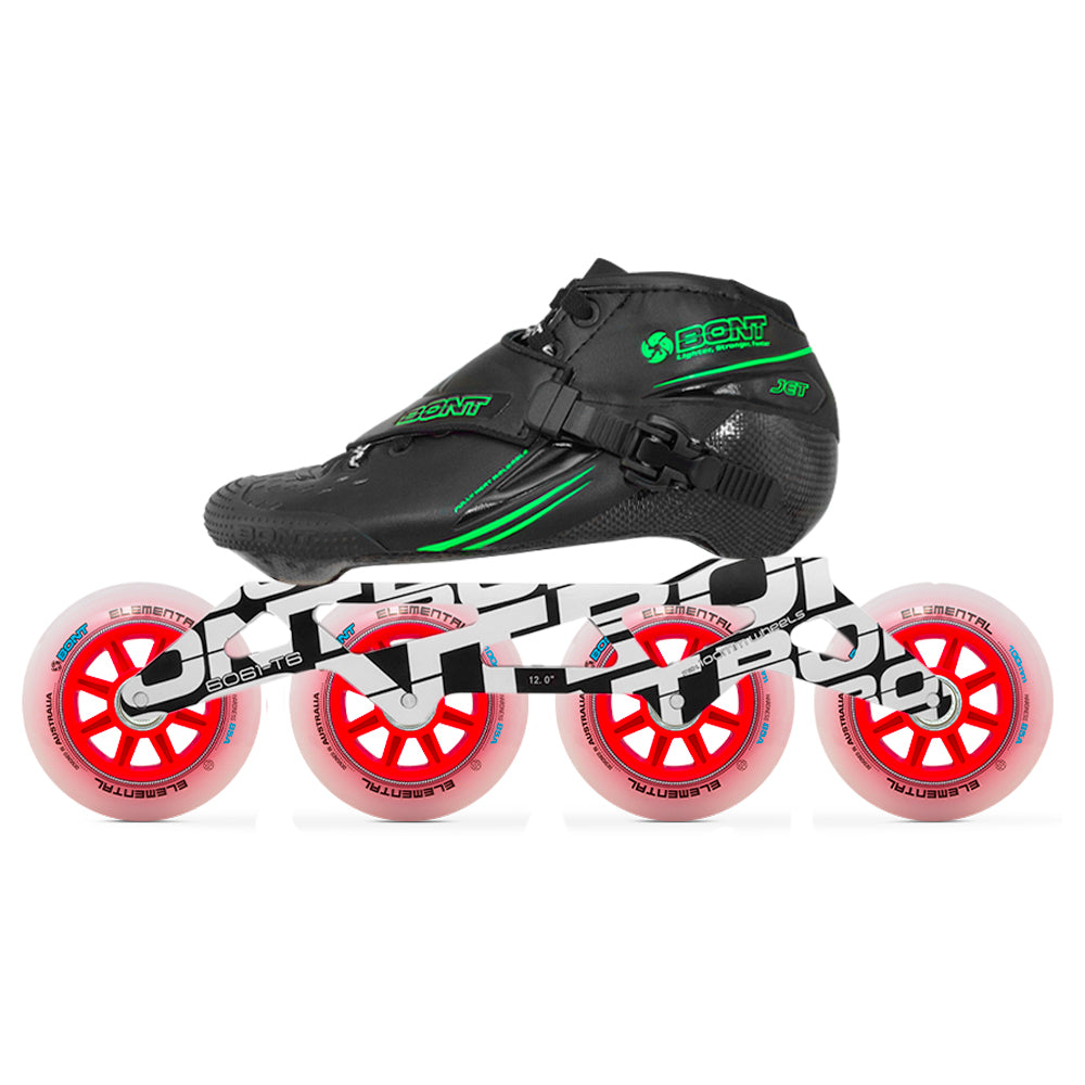 Bont Jet Unity Elemental Inline Speed Skate Package Black/Green