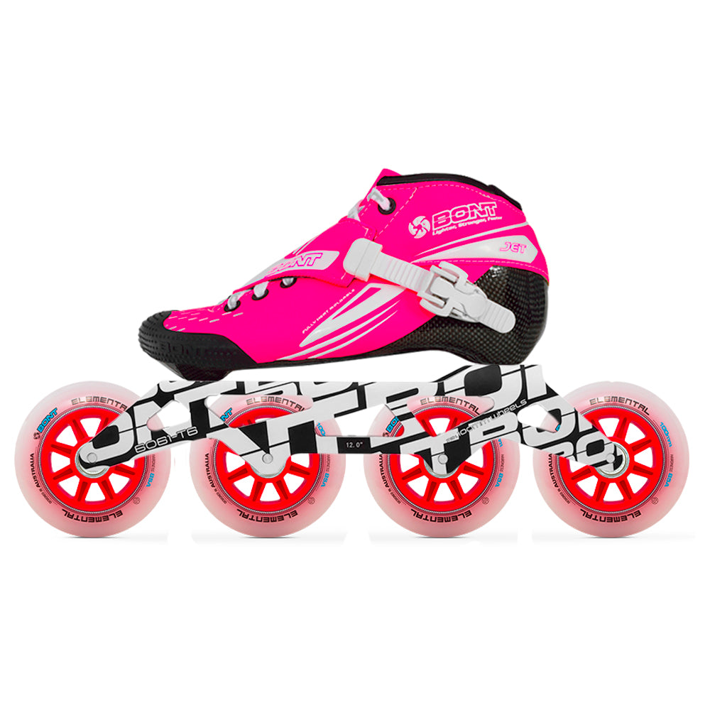 Bont Jet Unity Elemental Inline Speed Skate Package Fluro Pink/White