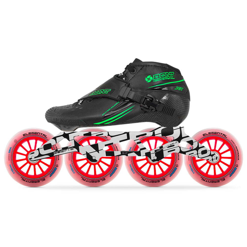 Bont Jet Unity Elemental Inline Speed Skate Package Black/Green