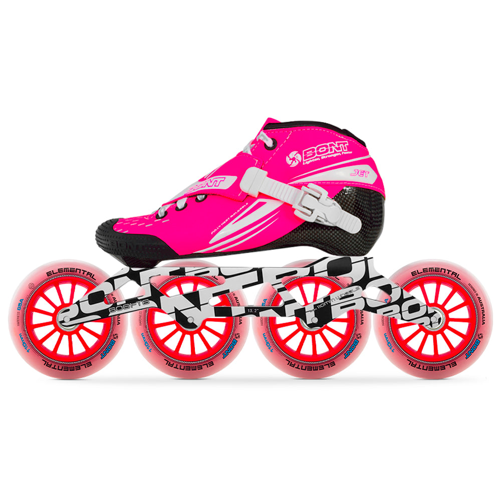 Bont Jet Unity Elemental Inline Speed Skate Package Fluro Pink/White