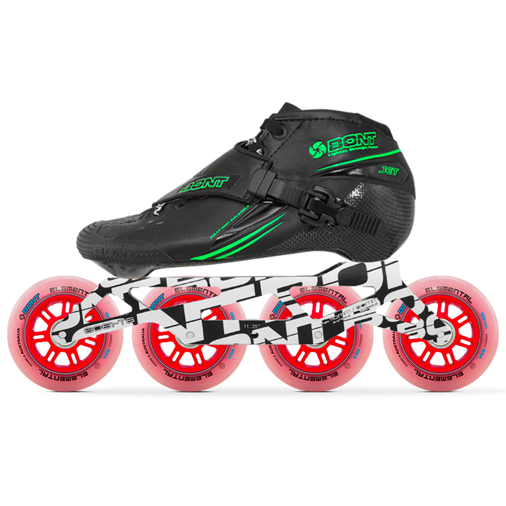 Bont Jet Unity Elemental Inline Speed Skate Package Black/Green — TryFitCore