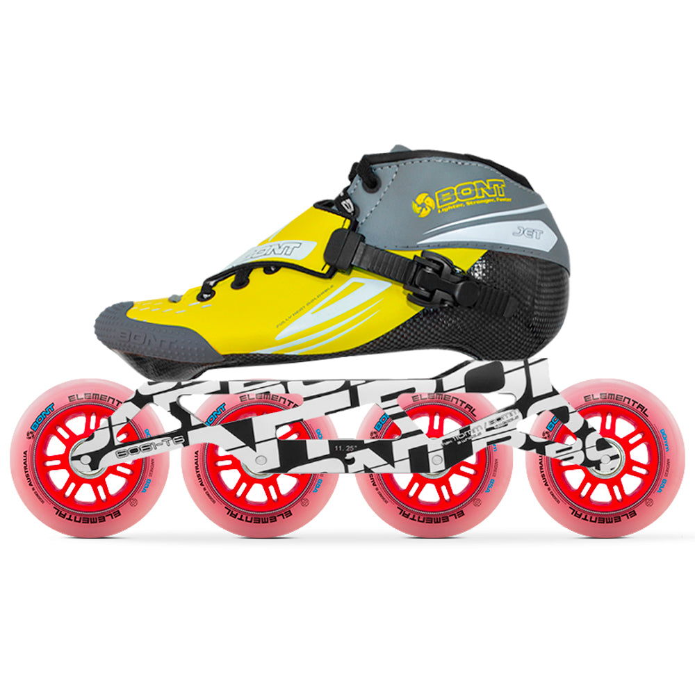 Bont Jet Unity Elemental Inline Speed Skate Package Fluro Yellow/Grey — TryFitCore