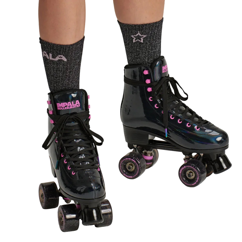 Impala Quad Roller Skates - Black Holographic