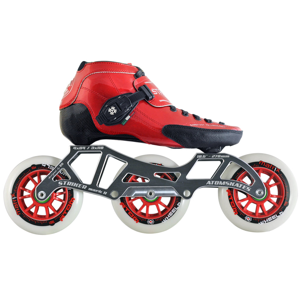 Luigino Strut 3 Wheel Inline Speed Skate Package