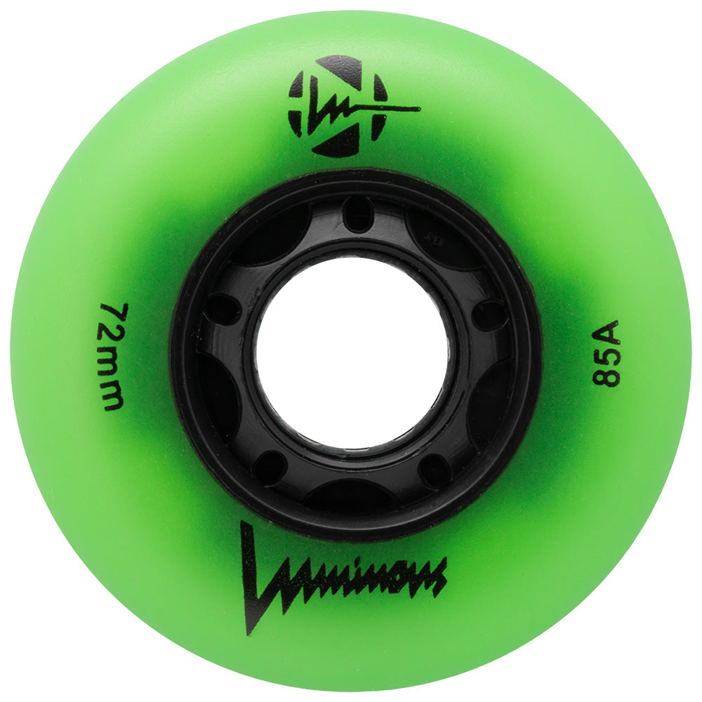 Luminous 72mm LED Glow Light Up Inline Skate Wheels - 4 pack