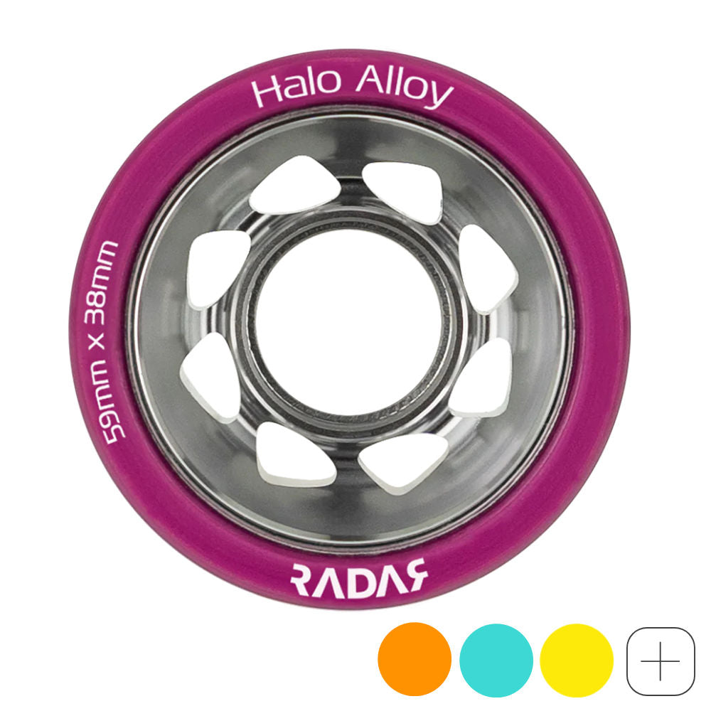 Radar Halo Alloy 59mm Roller Skate Wheel - 4 pack