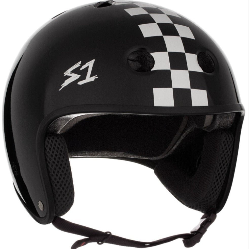 S-One Retro Black and White Checkers Helmet — TryFitCore
