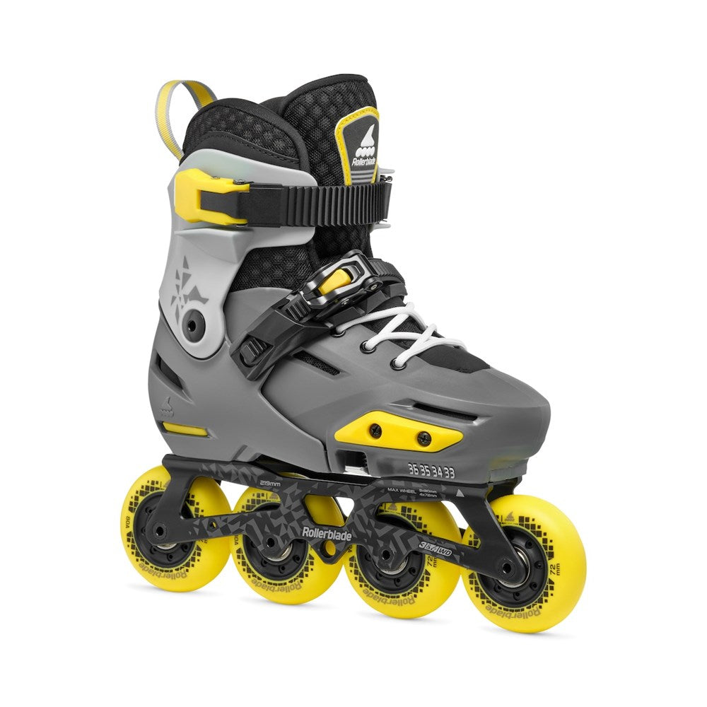 Rollerblade Apex Boys Adjustable Inline Skate - Charcoal/Yellow — TryFitCore
