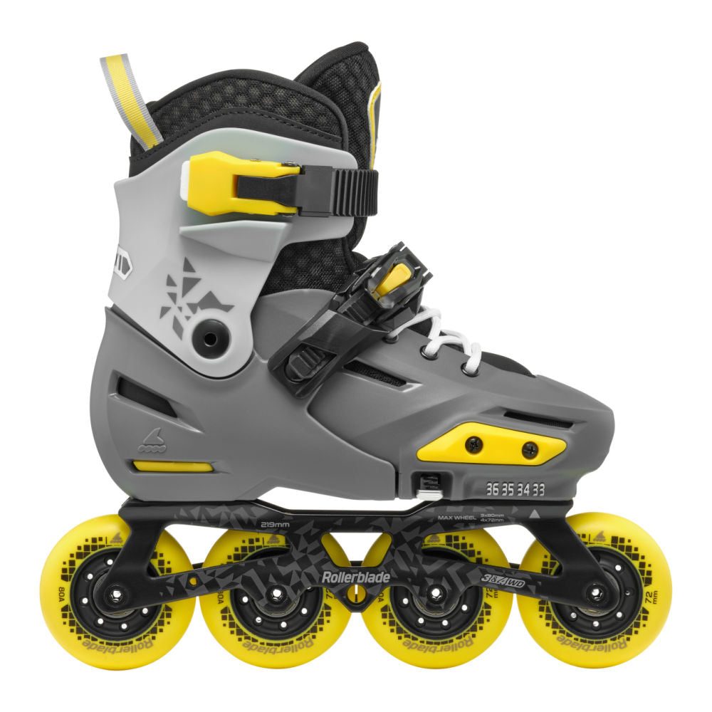 Rollerblade Apex Boys Adjustable Inline Skate - Charcoal/Yellow