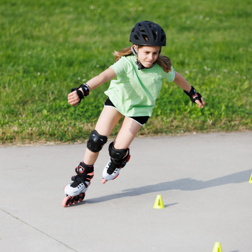 Rollerblade Apex Girls Adjustable Inline Skate - Platinum/Coral — TryFitCore