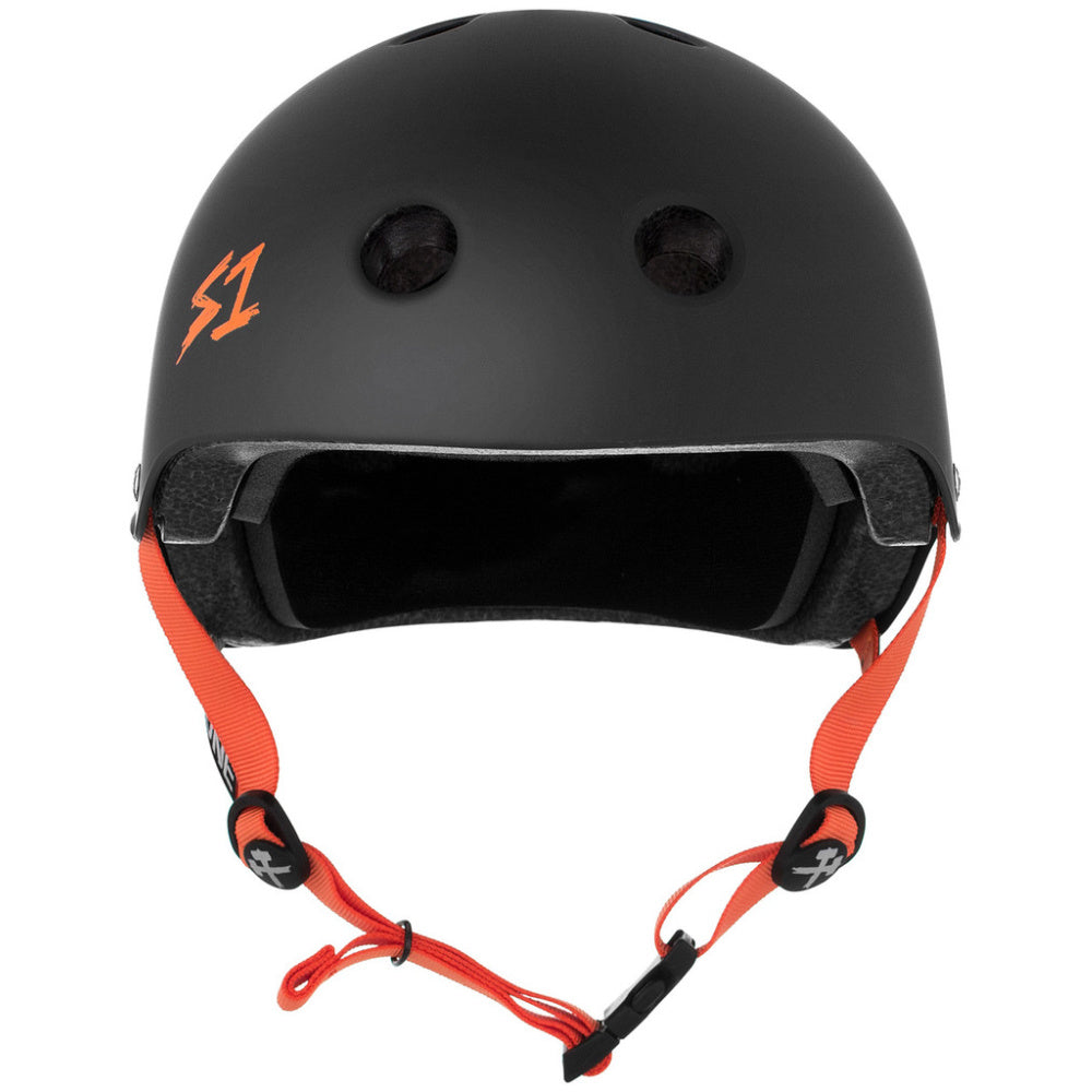 S-One Lifer Helmet - Matte Black with Orange Straps