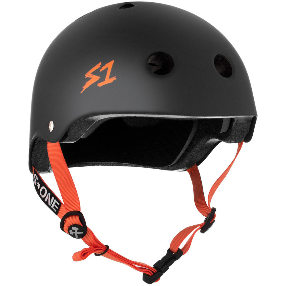 S-One Lifer Helmet - Matte Black with Orange Straps — TryFitCore