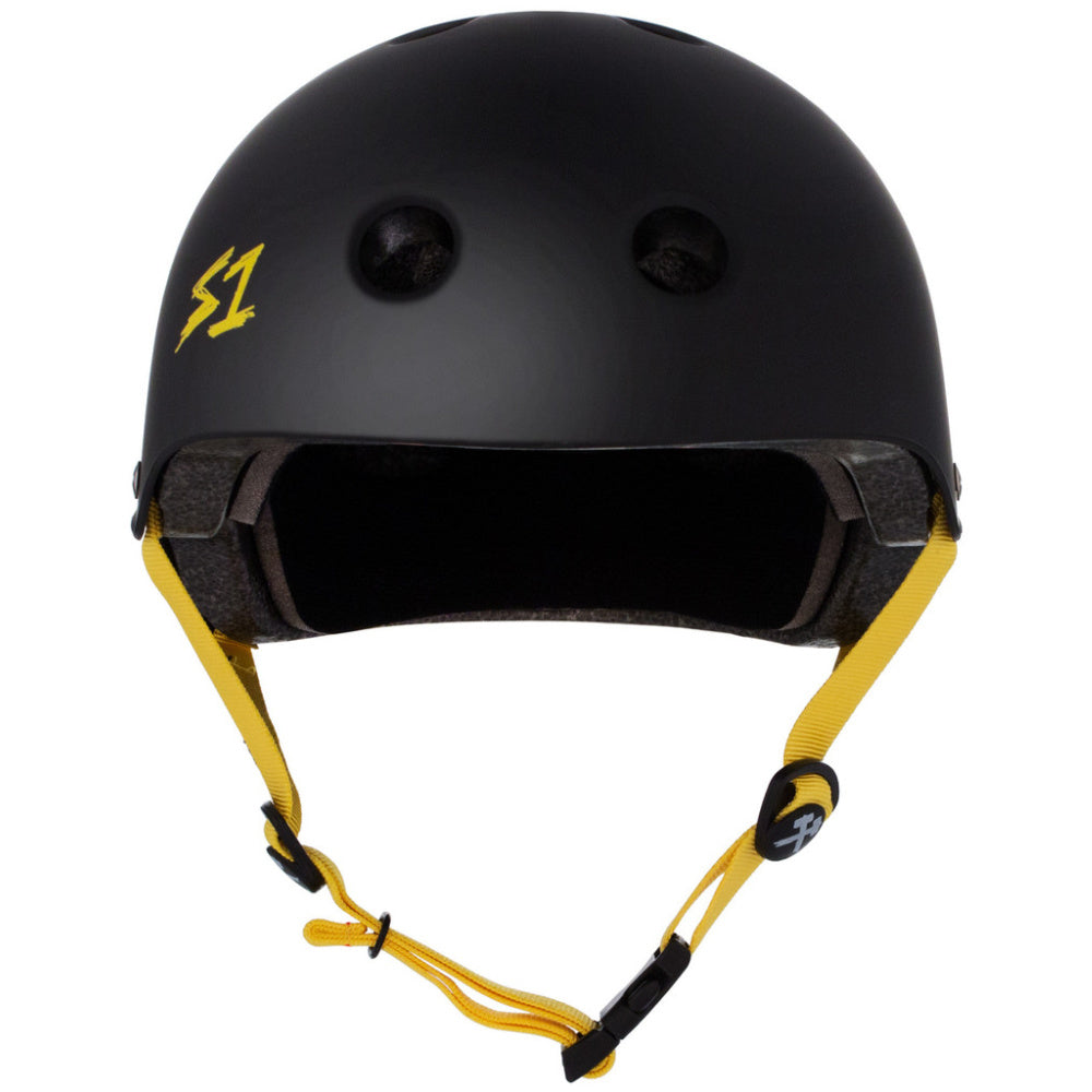 S-One Lifer Helmet - Matte Black with Yellow Straps — TryFitCore