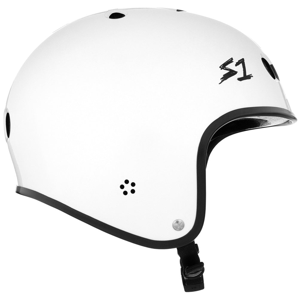 S-One Retro White Gloss White and Black Checkers Helmet