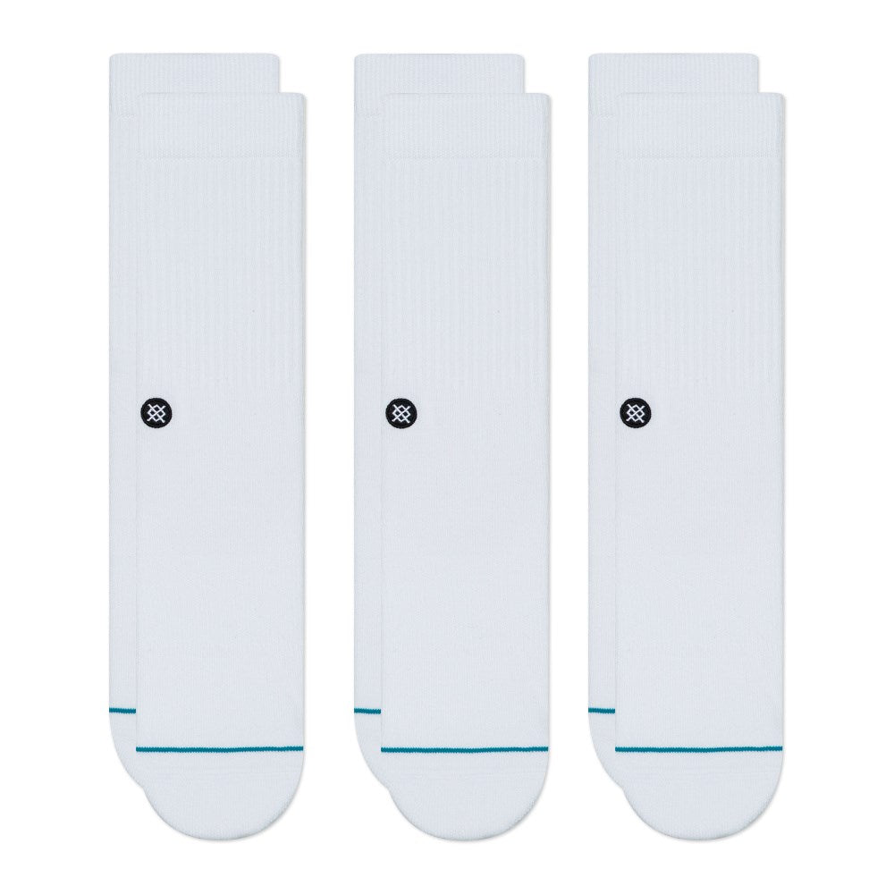 Stance Icon 3- Pack Socks - White