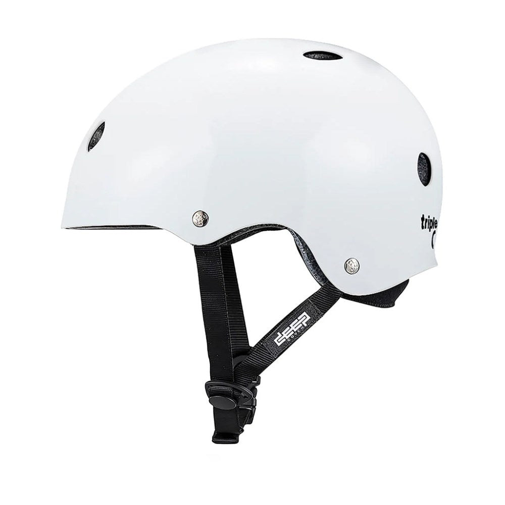 Triple 8 Deep Cover Helmet - White Gloss