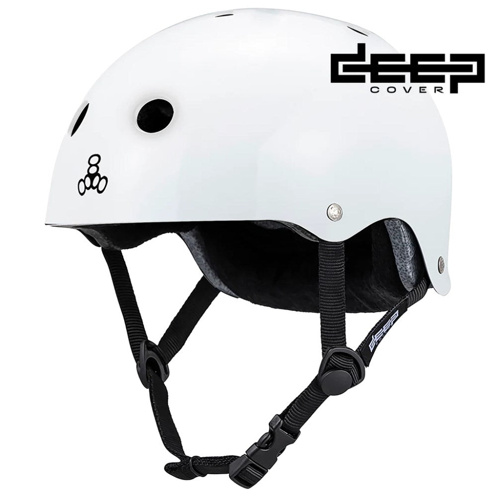Triple 8 Deep Cover Helmet - White Gloss — TryFitCore