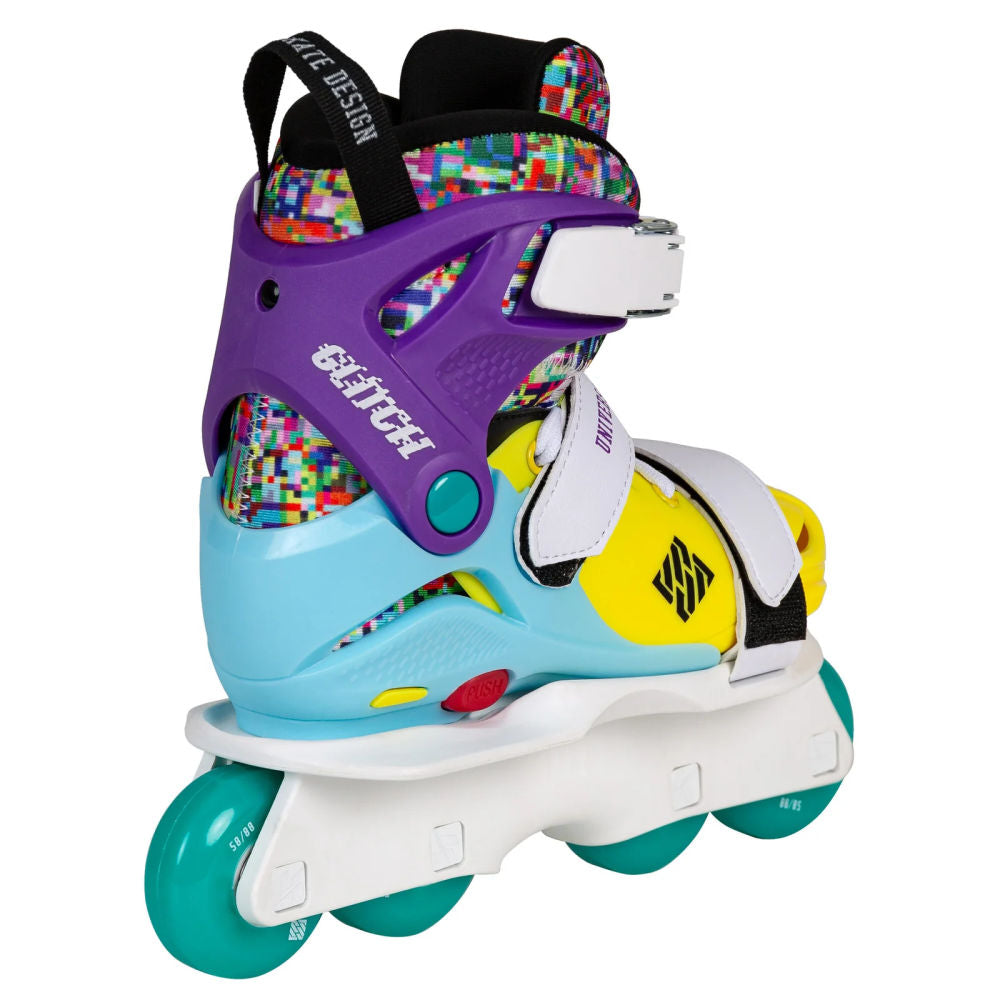 USD Glitch Adjustable Junior Inline Skates - Colourful