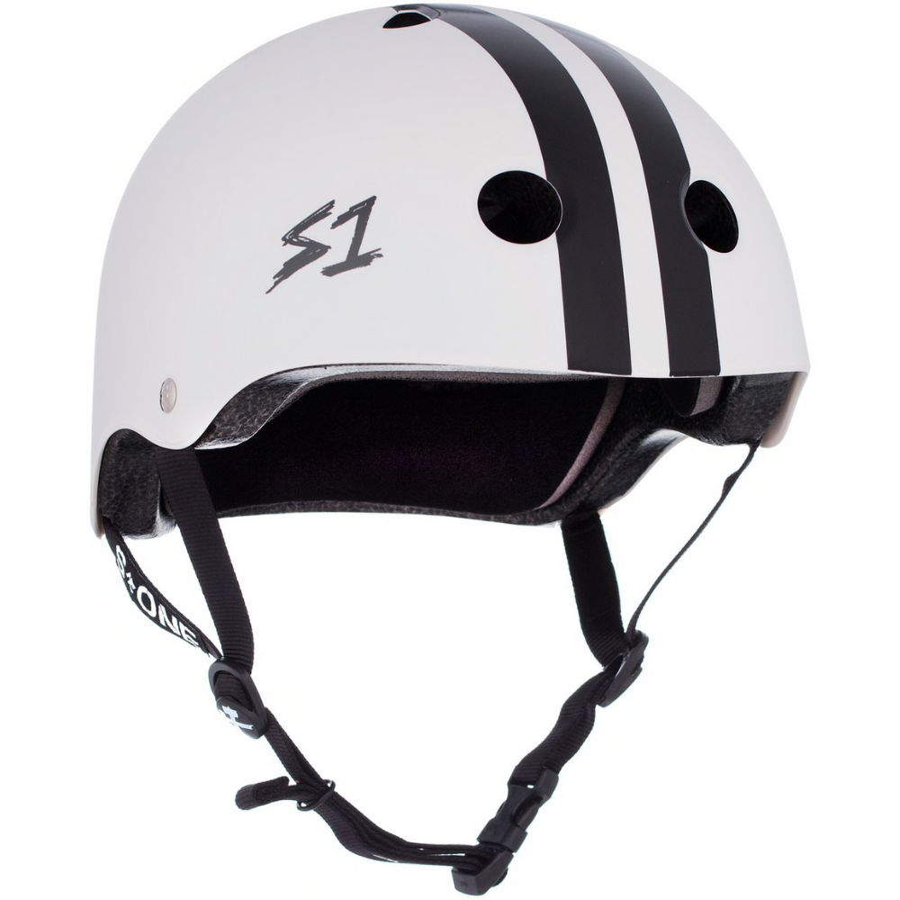 S-One Lifer Helmet - Gloss White/Black Stripes — TryFitCore